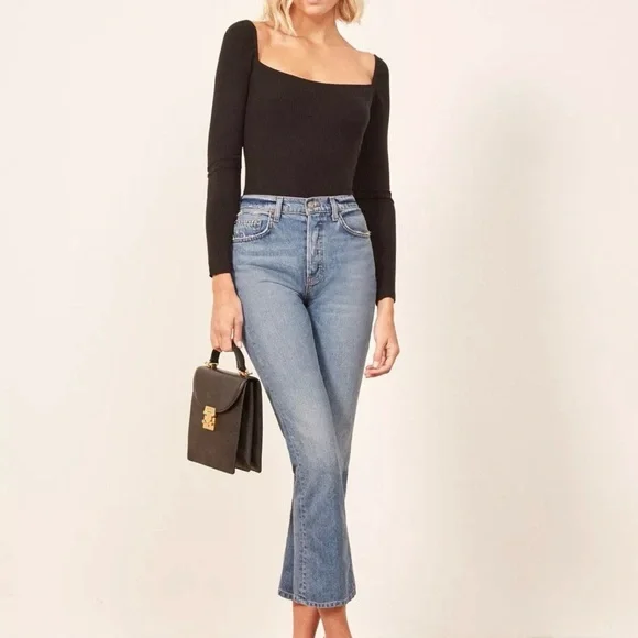 Reformation jord kick flare fly Antique Straight Leg Jeans - Picture 2 of 10